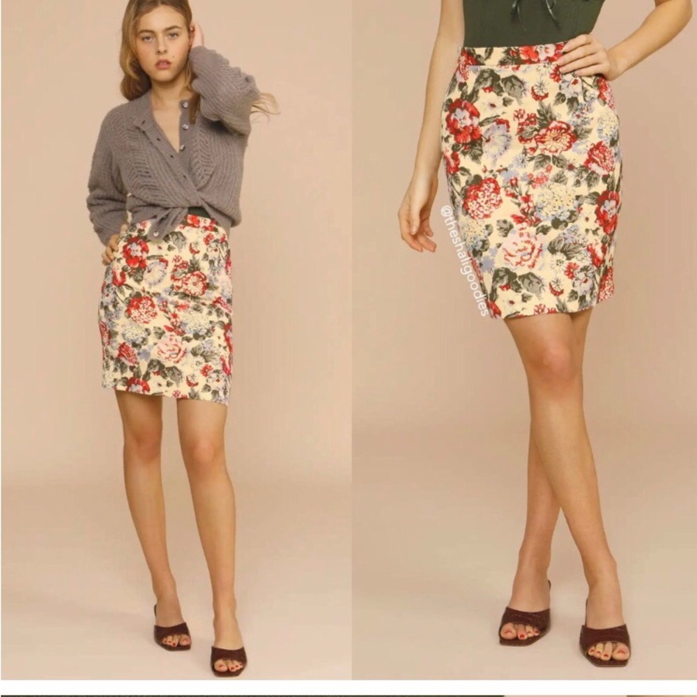 Rouje floral mini skirt